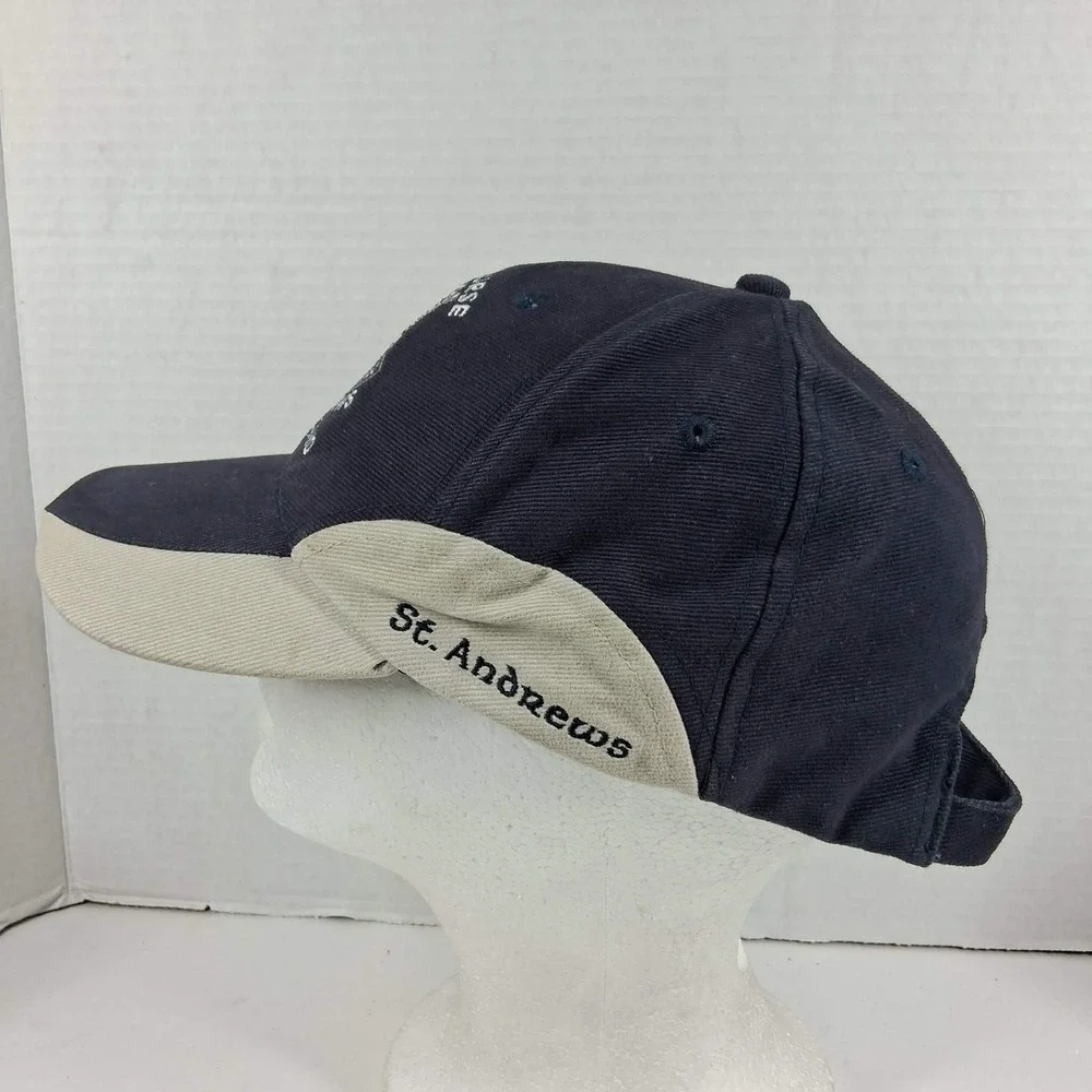 Heritage of Scotland St‎ Andrews Old Course Golf Hat Navy Blue Tan Strapback Cap